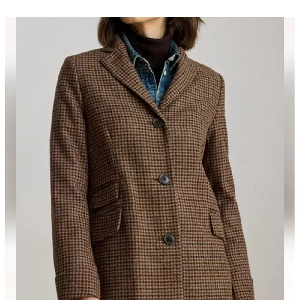 Lauren Ralph Lauren NWT SZ 4 Classic Wool Blend Herringbone Pattern Coat Jacket‎ - Picture 6 of 16
